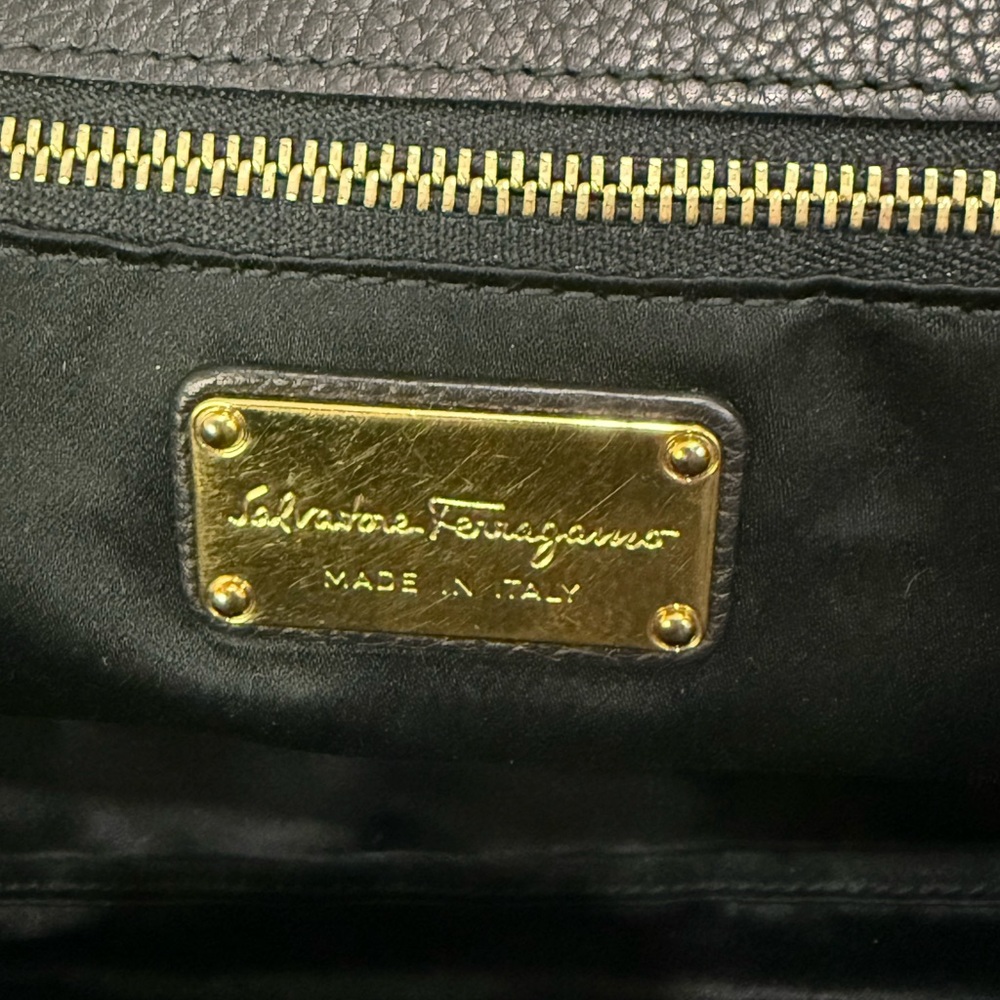 EUC Authentic Salvatore Ferragamo Bitter Flap Tote in Black, size L - Picture 10 of 15